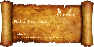 Máté Luciusz névjegykártya